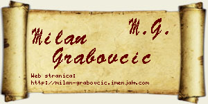 Milan Grabovčić vizit kartica